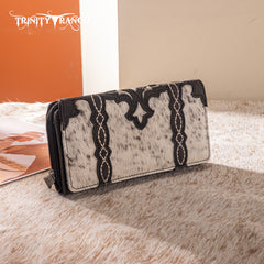 TR198-W010 Trinity Ranch Genuine Hair-On Cowhide RFID Protected Collection Wallet