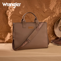 WG390-8110  Wrangler Structured Work Tote/Large Carry-All Tote/Crossbody with Pouch - Camel