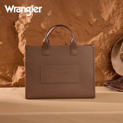 WG390-8110  Wrangler Structured Work Tote/Large Carry-All Tote/Crossbody with Pouch - Camel