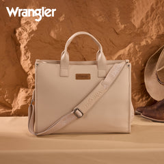 WG390-8110  Wrangler Structured Work Tote/Large Carry-All Tote/Crossbody with Pouch - Tan