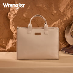 WG390-8110  Wrangler Structured Work Tote/Large Carry-All Tote/Crossbody with Pouch - Tan
