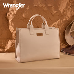 WG390-8110  Wrangler Structured Work Tote/Large Carry-All Tote/Crossbody with Pouch - Tan