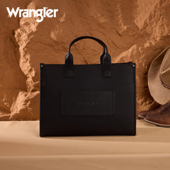 WG390-8110  Wrangler Structured Work Tote/Large Carry-All Tote/Crossbody with Pouch - Black