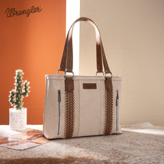 WG217-2002 Wrangler Braided Whipstitch Zippered Tote
