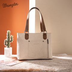 WG217-2002 Wrangler Braided Whipstitch Zippered Tote