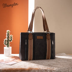 WG217-2002 Wrangler Braided Whipstitch Zippered Tote