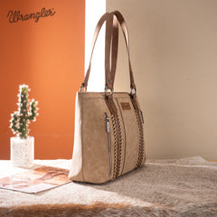 WG217-2002 Wrangler Braided Whipstitch Zippered Tote
