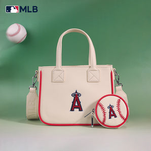 MLB-LAA103 MLB Los Angeles Angels Team Tote/Crossbody with Baseball Coin Pouch