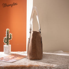 WG217-2002 Wrangler Braided Whipstitch Zippered Tote