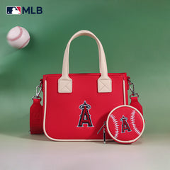 MLB-LAA103 MLB Los Angeles Angels Team Tote/Crossbody with Baseball Coin Pouch