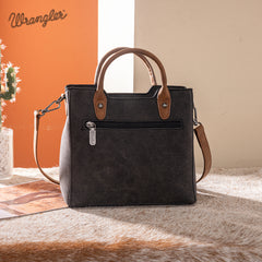 WG217-889  Wrangler Braided Whipstitch Top Handle Small Tote/Crossbody