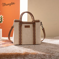WG217-889  Wrangler Braided Whipstitch Top Handle Small Tote/Crossbody