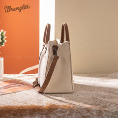 WG217-889  Wrangler Braided Whipstitch Top Handle Small Tote/Crossbody