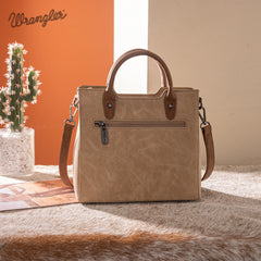 WG217-889  Wrangler Braided Whipstitch Top Handle Small Tote/Crossbody