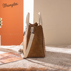 WG217-889  Wrangler Braided Whipstitch Top Handle Small Tote/Crossbody