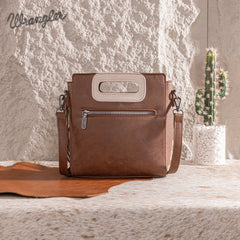 WG193-2003  Wrangler Top Handle Boot Scroll Fringe Tote/Crossbody -Coffee