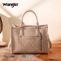 WG313-8119  Wrangler Sherpa Aztec Canvas Tote/Crossbody - Tan