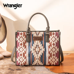 WG313-8119  Wrangler Sherpa Aztec Canvas Tote/Crossbody - Green