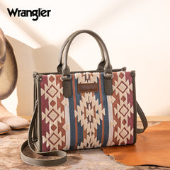 WG313-8119  Wrangler Sherpa Aztec Canvas Tote/Crossbody - Green
