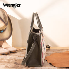 WG313-8119  Wrangler Sherpa Aztec Canvas Tote/Crossbody - Green