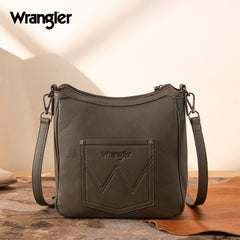 WG313-2003   Wrangler Sherpa Aztec Canvas Crossbody - Green