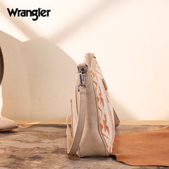 WG313-2003   Wrangler Sherpa Aztec Canvas Crossbody - Tan