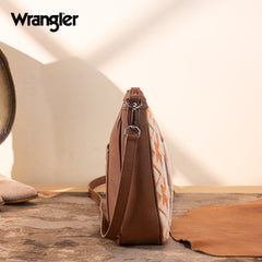 WG313-2003   Wrangler Sherpa Aztec Canvas Crossbody - Brown