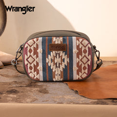 WG313-8365   Wrangler Sherpa Aztec Canvas Crossbody - Green