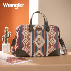 WG313-5110   Wrangler Sherpa Aztec Canvas Duffle Bag - Green