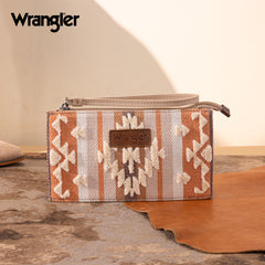 WG313-181  Wrangler Sherpa Aztec Canvas  Clutch - Tan