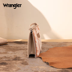 WG313-181  Wrangler Sherpa Aztec Canvas  Clutch - Tan