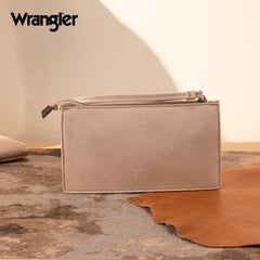 WG313-181  Wrangler Sherpa Aztec Canvas  Clutch - Tan