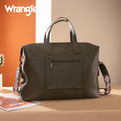 WG313-5110   Wrangler Sherpa Aztec Canvas Duffle Bag - Green
