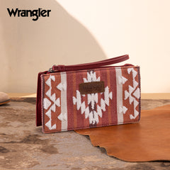 WG313-181  Wrangler Sherpa Aztec Canvas  Clutch - Burgundy