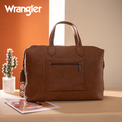 WG313-5110   Wrangler Sherpa Aztec Canvas Duffle Bag - Brown