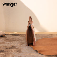 WG313-181  Wrangler Sherpa Aztec Canvas  Clutch - Brown