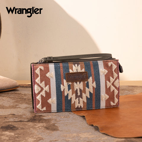 WG313-181  Wrangler Sherpa Aztec Canvas  Clutch - Green
