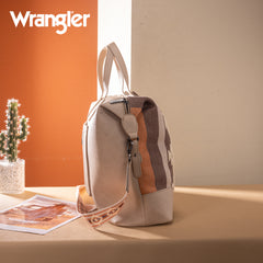 WG313-5110   Wrangler Sherpa Aztec Canvas Duffle Bag - Tan