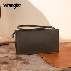 WG313-181  Wrangler Sherpa Aztec Canvas  Clutch - Green