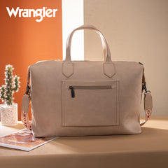 WG313-5110   Wrangler Sherpa Aztec Canvas Duffle Bag - Tan