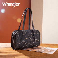 MW1345-8802BK Montana West Western Tooled  Mini Satchel Crossbody Bag  -Black