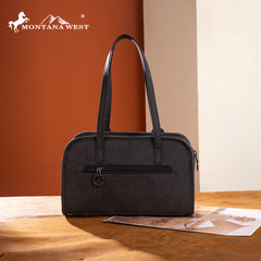 MW1345-8802BK Montana West Western Tooled  Mini Satchel Crossbody Bag  -Black