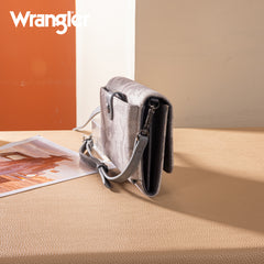 WG286-1833  Wrangler Camo Print Canvas Clutch/Crossbody - Grey