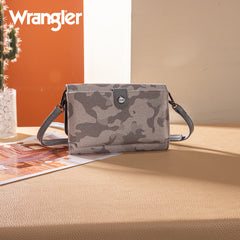 WG286-1833  Wrangler Camo Print Canvas Clutch/Crossbody - Grey