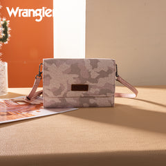 WG286-1833  Wrangler Camo Print Canvas Clutch/Crossbody - Pink