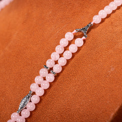 RNS-04-120  Rustic Couture's Double Layered Beaded Necklace With Pendant