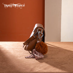 TR202-8320BR  Trinity Ranch Genuine Cowhide Crossbody - Brown