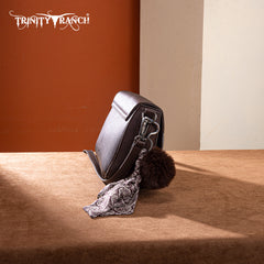 TR202-8320CF  Trinity Ranch Genuine Cowhide Crossbody -Coffee