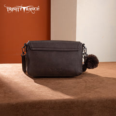 TR202-8320CF  Trinity Ranch Genuine Cowhide Crossbody -Coffee