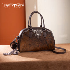 TR202-S5110CF  Trinity Ranch Genuine Cowhide Satchel/Crossbody -Coffee